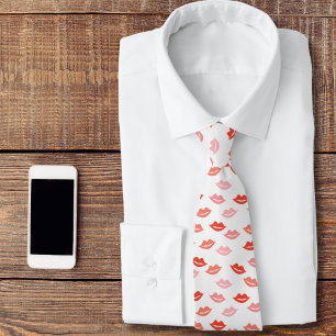 Red Läppar Valentine Day Tie Slips