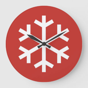 Red Large Clock, blått julklapp Stor Klocka