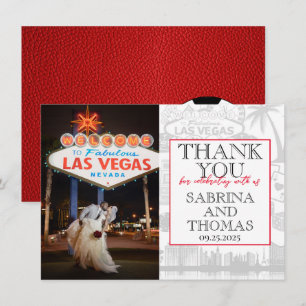 Red Las Vegas Bröllop Photo Tack Kort