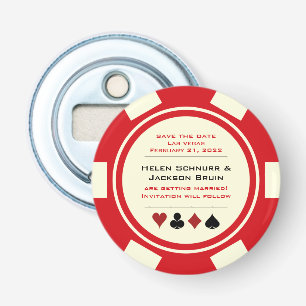 Red Las Vegas Casino Poker Chip sparar datumet Flasköppnare