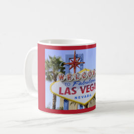 Red Las Vegas Nevada Välkomstskylt Coffee Mugg