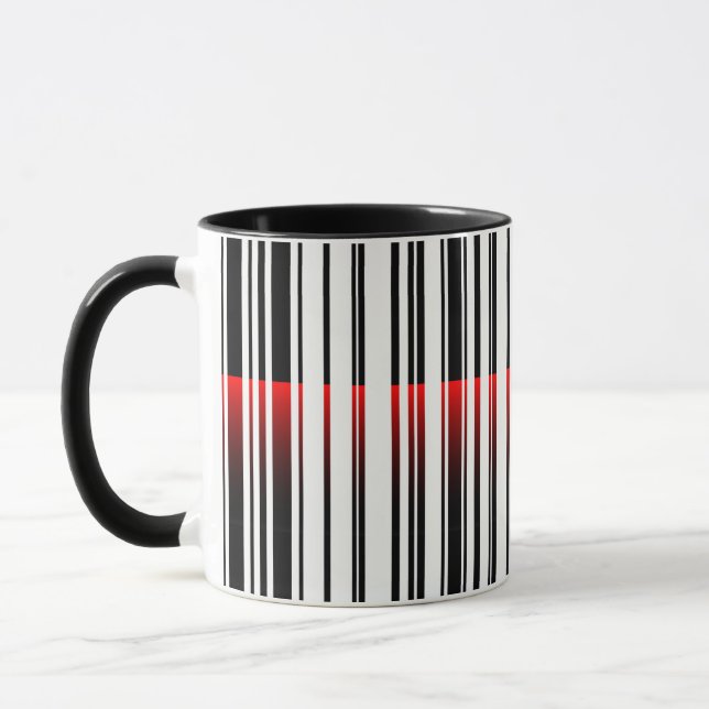 Red Laser On Barcode Mugg (Vänster)