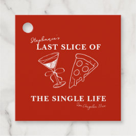 Red Last Slice of the Single Life Bachelorette Gåvor Etiketter