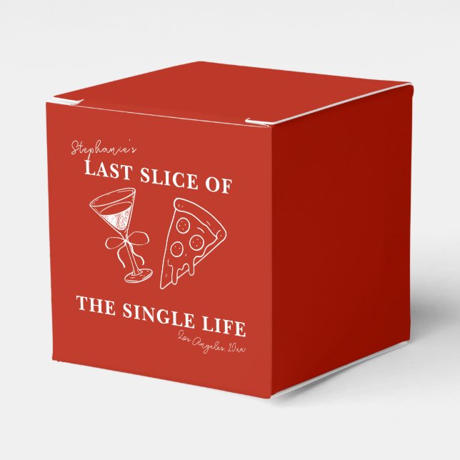 Red Last Slice of the Single Life Bachelorette Presentaskar (Framsidan Sidan)