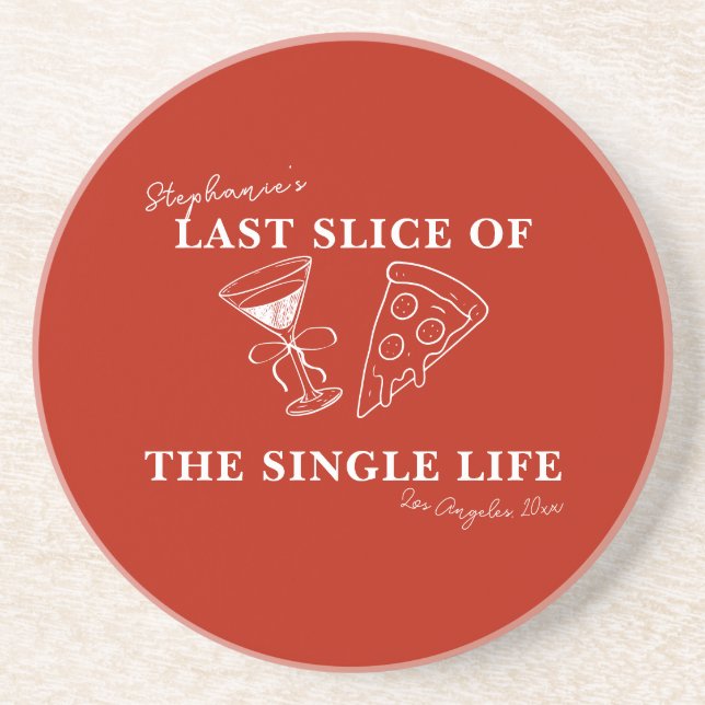 Red Last Slice of the Single Life Bachelorette Underlägg (Framsidan)