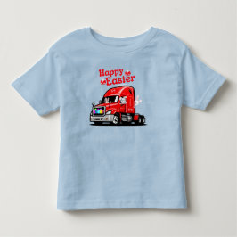 Red Lastbil 18 Wheeler Glad påsk Bunny T Shirt