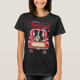 Red Lastbil Alla hjärtans dag Gräns Collie hund h T Shirt