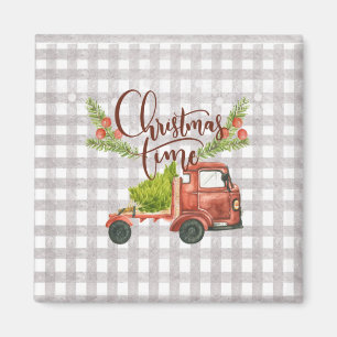 Red Lastbil Buffalo Check jul Magnet