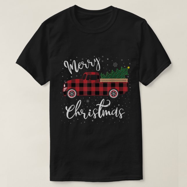 Red Lastbil Buffalo Play God jul T Shirt (Design framsida)