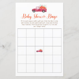 Red Lastbil Fall Little Pumpkin Baby Shower Bingo