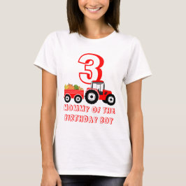 Red Lastbil Farm Producducer Mamma Birthday Boy T Shirt