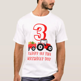 Red Lastbil Farm Producer pappa Birthday Boy T Shirt
