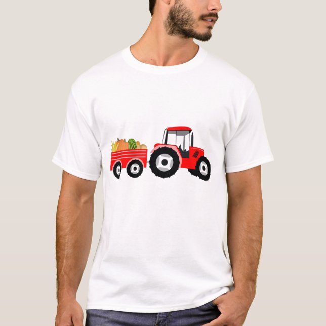 Red Lastbil Farm Producer T Shirt (Framsida)