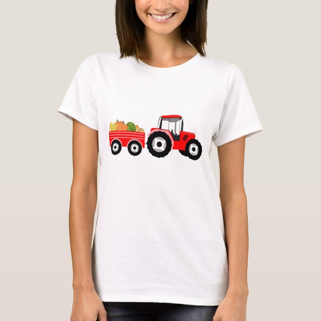 Red Lastbil Farm Producer T Shirt (Framsida)