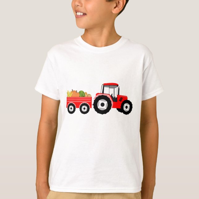 Red Lastbil Farm Producer T Shirt (Framsida)