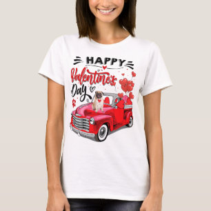 Red Lastbil Glad Alla hjärtans dag Pub Hund Hearts T Shirt