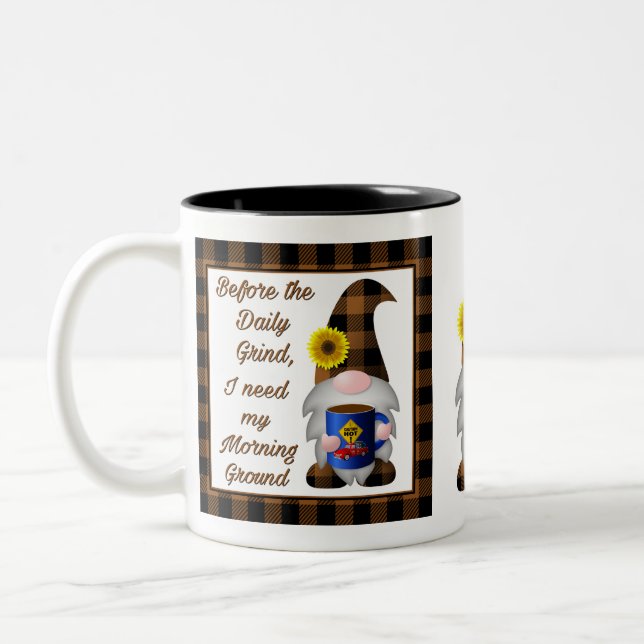 Red Lastbil Gnome Coffee Två-Tonad Mugg (Vänster)