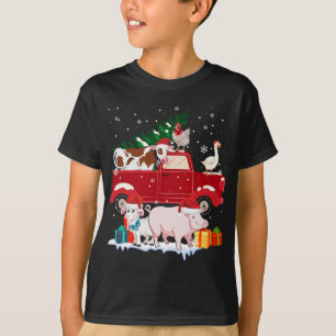 Red Lastbil God jul Animals Kärlek Farm Farme T Shirt