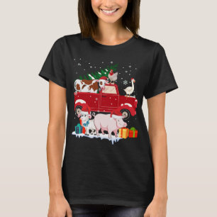 Red Lastbil God jul Animals Kärlek Farm Farme T Shirt