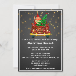 Red Lastbil God jul Brunch Dinner Santa Roligt Inbjudningar