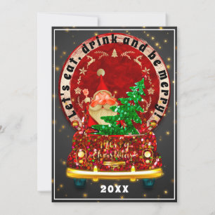 Red Lastbil God jul Brunch Dinner Santa Roligt Inbjudningar