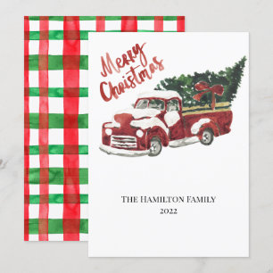 Red Lastbil God jul Helgdag Card Inbjudningar