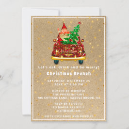 Red Lastbil God jul Träd Brunch Dinner Kraft Inbjudningar