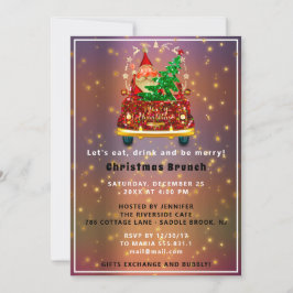 Red Lastbil God jul Träd Brunch Ro Inbjudningar