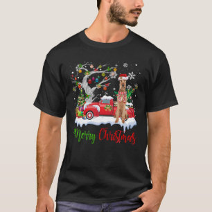 Red Lastbil God jul Träd Irish Terrier Pajam T Shirt