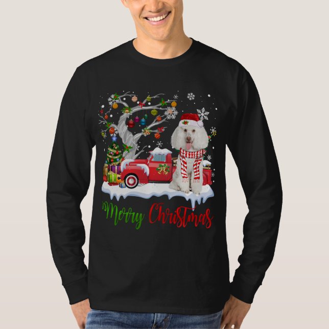 Red Lastbil God jul Träd Pudel Pajama T Shirt (Framsida)