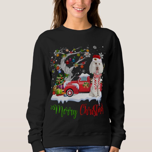 Red Lastbil God jul Träd Pudel Pajama T Shirt (Framsida)