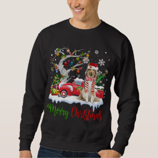 Red Lastbil God jul Träd Shetland Sheepdog P Lång Ärmad Tröja