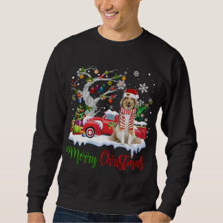 Red Lastbil God jul Träd Shetland Sheepdog P Lång Ärmad Tröja