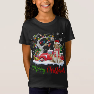 Red Lastbil God jul Träd Shetland Sheepdog P T Shirt