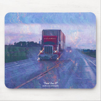 Red Lastbil Highway Driving in Rain Art Mousepad Musmatta