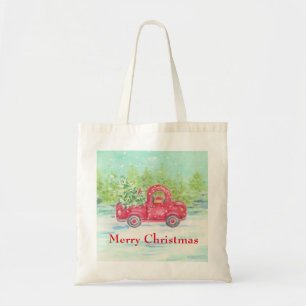 Red Lastbil jul Tote Bag Tygkasse
