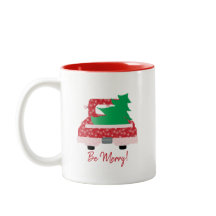 Red Lastbil och Träd "Be MERRY"