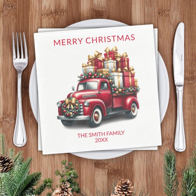 Red Lastbil Presenter Party Pappersservett (Skapare uppladdad)