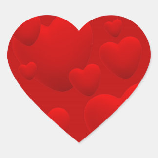 RED LAYERED 3D HEARTS KÄRLEK MOTIVATIONAL SWEETHEA HJÄRTFORMAT KLISTERMÄRKE