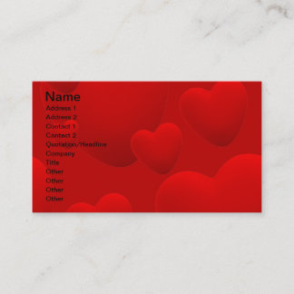 RED LAYERED 3D HEARTS KÄRLEK MOTIVATIONAL SWEETHEA VISITKORT