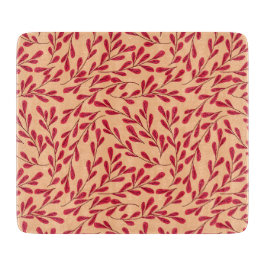  Red Leafy Branches Seamless Pattern