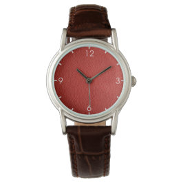Red Leather Struktur Armbandsur