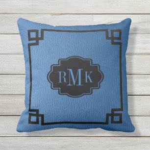 Red Leather Struktur Print Black Ram Utomhuskudde