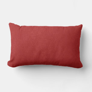 Red Leather Struktur Skriv ut Lumbarkudde