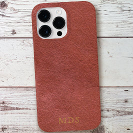 Red Leather Titta Guld Monogram Oxblob iphone case