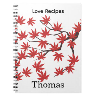Red Leaves Recipe Spiral Notebook  Anteckningsbok