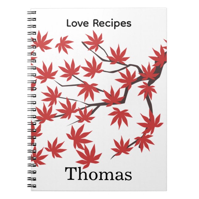 Red Leaves Recipe Spiral Notebook  Anteckningsbok (Framsidan)