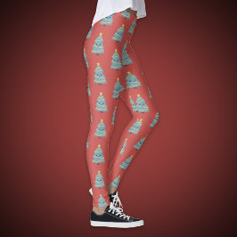 Red Legging med Kawaii Julgran