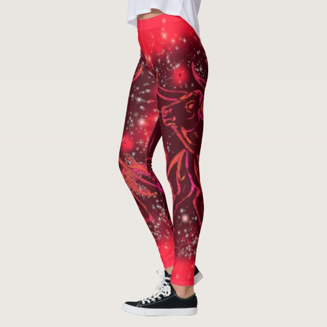 Red Leggings Bull som går på Starry Natt (Vänster)