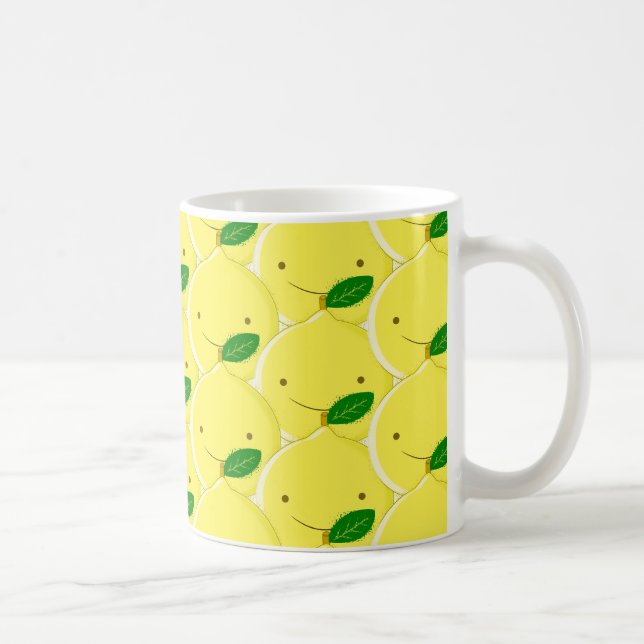 Red Lemon Pattern Kaffemugg (Höger)